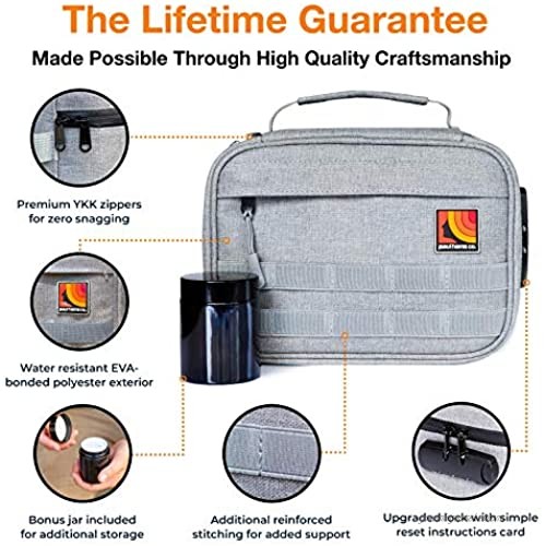 Paul Harris Co. Activated Charcoal Travel Bag with Smell Proof Jar - Smell Proof Bag with Combination Lock Moisture Proof Camera Bag Medication Bag Toiletry Bag for Men or Women or Shaving Bag