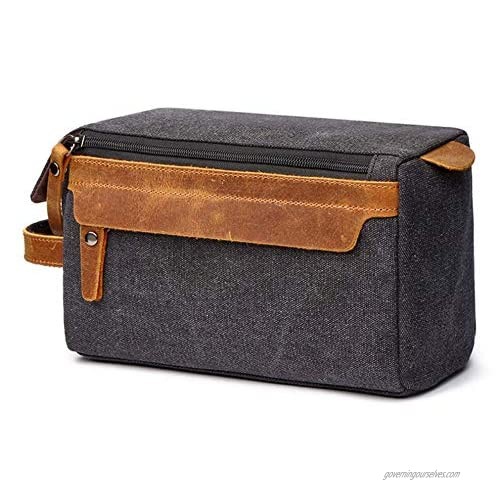 Scioltoo Travel Toiletry Bag Dopp Kit for Men Cosmetic Toiletry Bag Bathroom Accessories Kit Double Compartments Unisex Toiletries Bathroom (C-BLACK)