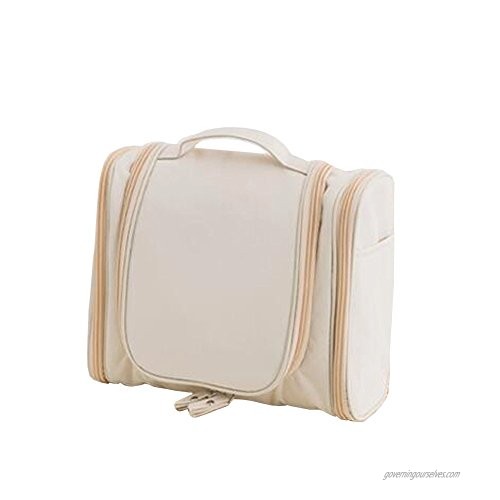 Toiletry bag Cosmetic Organizer with Hanging Hook Carry Handle for Travel and Bathroom Storage (beige)