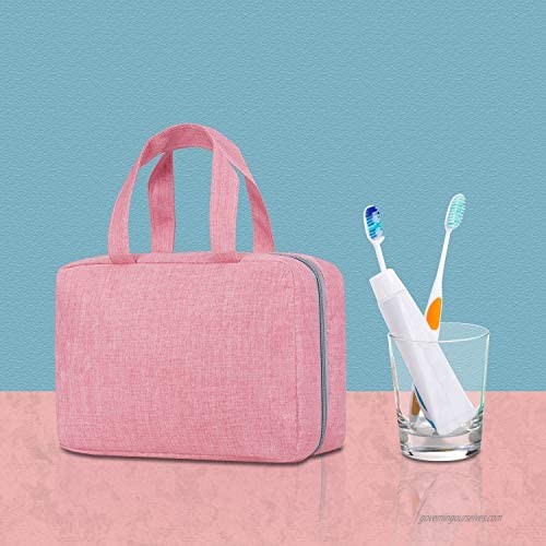 Travel Toiletry Bag Hanging Bathroom Shower Waterproof Organizer Kit for Women Cosmetic Makeup for Shampoo Full Sized Container Toiletries (Pink M)