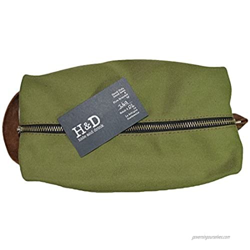 Waterproof Waxed Canvas Large All Purpose Rectangle Dopp Kit Utility Bag With Interior Lining Handmade by Hide & Drink