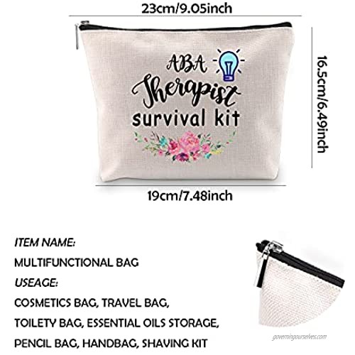 WCGXKO ABA Therapist Survival Kit Zipper Pouch Makeup Bag Gift for ABA Therapist Behavior Therapist (ABA Survival Kit)