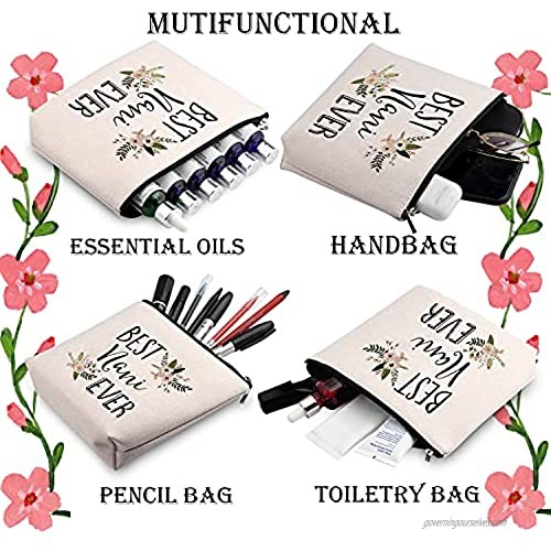 WCGXKO Best Nani Ever Grandma Gift Nani Gift Zipper Makeup Bags Travel Waterproof Toiletry Bag Accessories (BEST Nani)