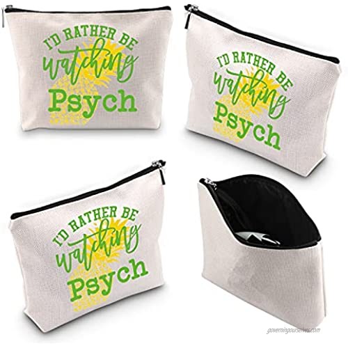 WCGXKO Detective TV Show Inspired Zipper Makeup Bag Travel Bag for Mom Sister Best Friend Wife Aunt (watching psych)