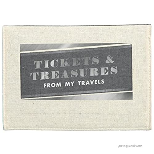 C.R. Gibson Canvas Travel Receipt Holder  Tickets and Treasures  Black  One Size