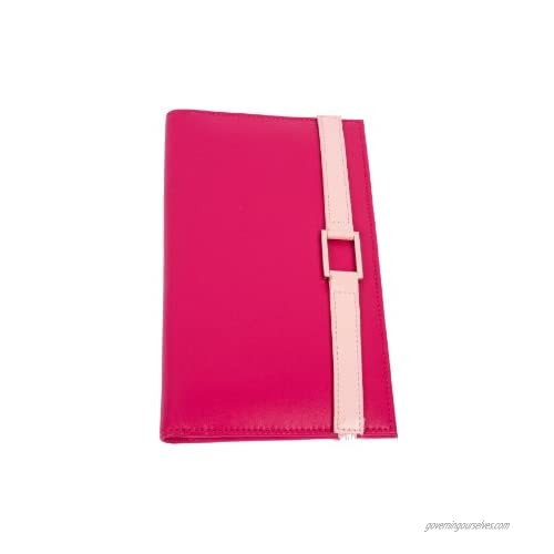 Leather Travel Wallet- Hot Pink with Pale Pink Accent