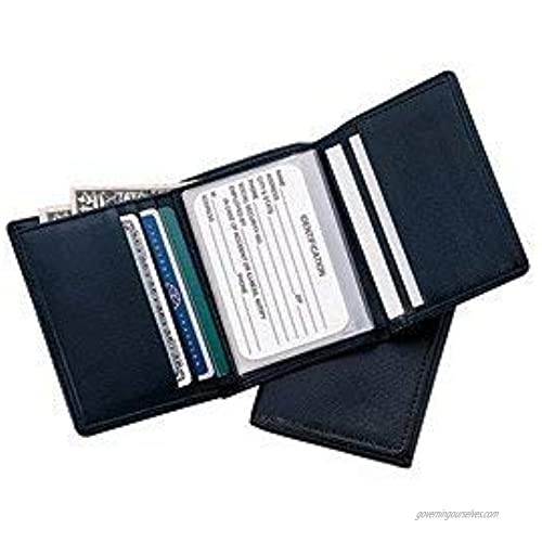 Royce Leather Men's Credit Card Trifold Wallet in Leather Brown One Size