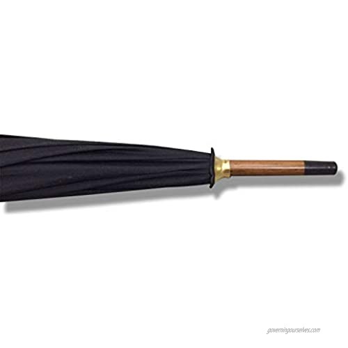 ABCCANOPY Umbrella Rain&Wind Teflon Repellent Wooden J Handle Classic Golf Umbrella Windproof UV Protection 50+ Stick Umbrellas black