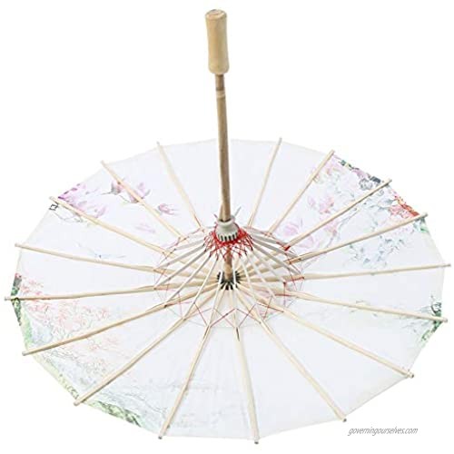 Agatige 22in Chinese Parasol Oiled Paper Umbrella with Ribbon for Photography Cosplay (2)