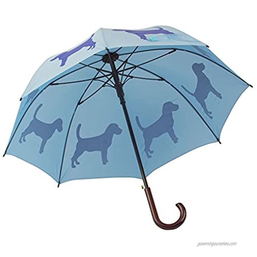 Beagle Umbrella Powder Blue on Blue 34.5 long X 48 arc canopy