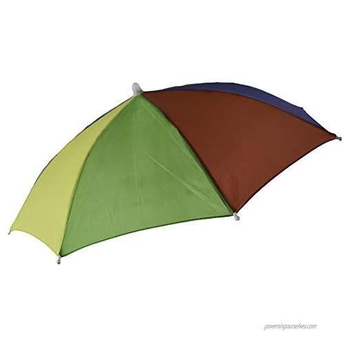 Brightly Colored Collapsible Umbrella Cap Rainbow Waterproof Fishing Sun Golfing Hat Adults & Kids