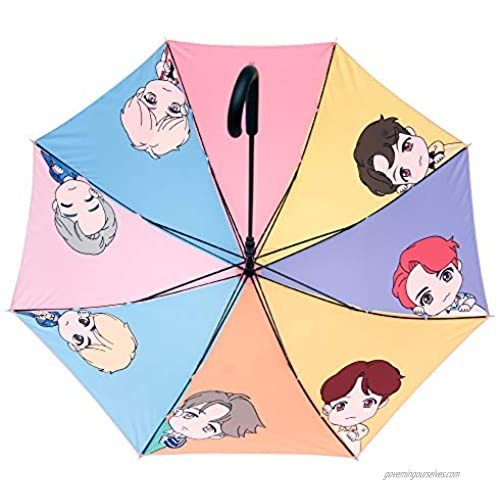 BTS Official licensed Product. BTS Character & Sound source Stick Umbrella RM Jin SUGA j-hope Jimin V Jung Kook (Coral)