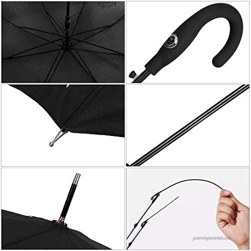 CARRYWON Auto Open Stick Umbrella Color Changing Golf Umbrellas Windproof Sunshade Sunblock UPF30+ for Women Kids Adult（Black）