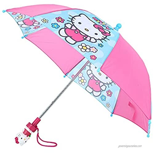CTM Kid's Hello Kitty Stick Umbrella Pink