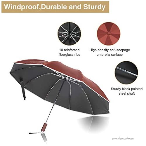 EAGZFFI Umbrella Reverse Clear Auto Umbrella Anti-UV 10 Ribs Collapsible Umbrella with Reflective Stripe Waterproof & Windproof