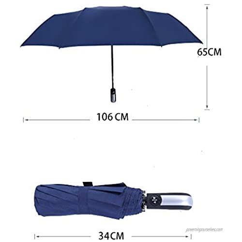 Folding Umbrella Windproof Travel Reinforced Canopy Ergonomic Handle Auto Open/Close Dual Layers Less UV Rays(Purple）