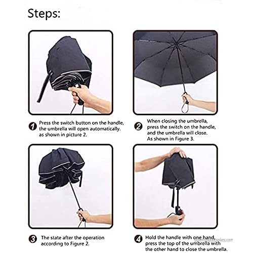 Folding Umbrellas UV Sun Umbrella Automatic Black Umbrella Folding Travel Portable Umbrella Sunscreen Waterproof and Windproof for Women Men