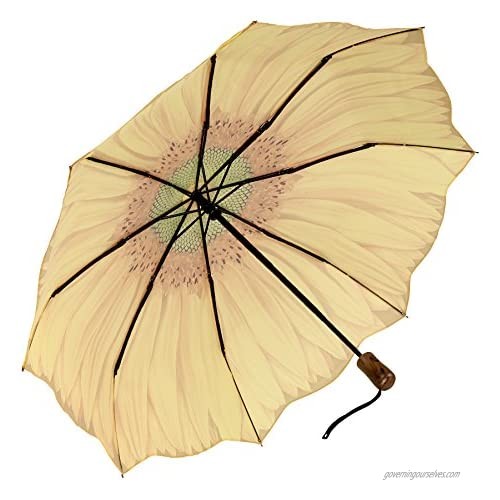 Galleria Sunflower Auto-Open/Close Extra Large Portable Rain Folding Umbrella