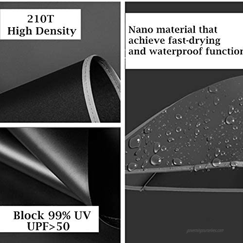 HeartAcc Reverse Umbrella Automatic 3 Fold Folding Inverted Umbrella Upside Down with Safety Reflective Strip Windproof Rainproof Sunproof (New Black)