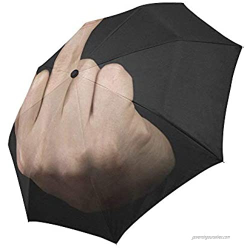 INTERESTPRINT WECE Funny Quotes Saying Windproof Compact Auto Open and Close Folding Umbrella Shit It's Raining Automatic Foldable Travel Parasol Umbrella Black