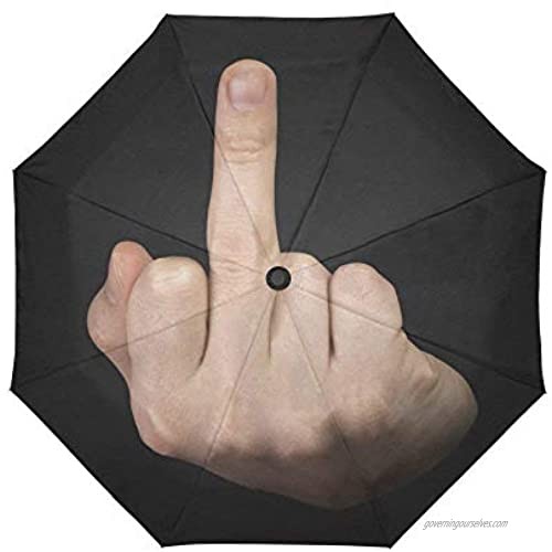 INTERESTPRINT WECE Funny Quotes Saying Windproof Compact Auto Open and Close Folding Umbrella Shit It's Raining Automatic Foldable Travel Parasol Umbrella Black