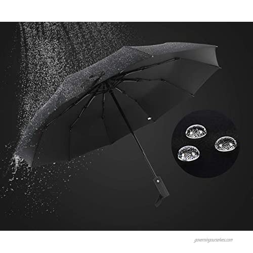 ITAVL Folding Umbrella 10 ribs Ergonomic handle auto open and close waterproof travel umbrella with Non-slip Handle Windproof Double Canopy