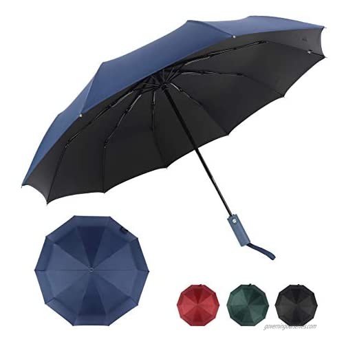 ITAVL Folding Umbrella 10 ribs Ergonomic handle auto open and close waterproof travel umbrella with Non-slip Handle Windproof Double Canopy