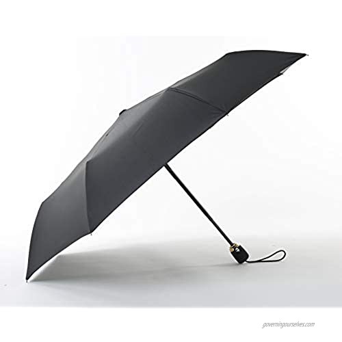JOURNOW Light Weight Aluminium 8 Ribs Colorful Windproof Automatic Sun/Rain Travel Umbrella with 210T Heavy Coating (Black)