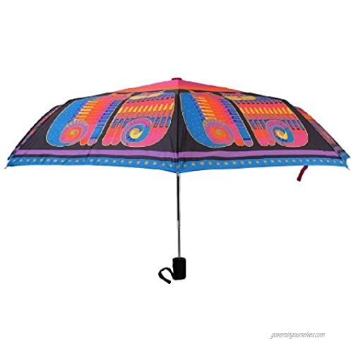 Laurel Burch Compact Umbrella Canopy Auto Open/Close-Rainbow Cat Cousins 42-Inch