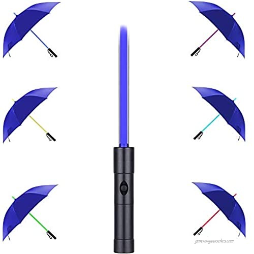 LED Lightsaber Light Up Umbrellas with 7 Color Changing Effects Windproof Golf Umbrellas with Flashlight Handle (Blue)