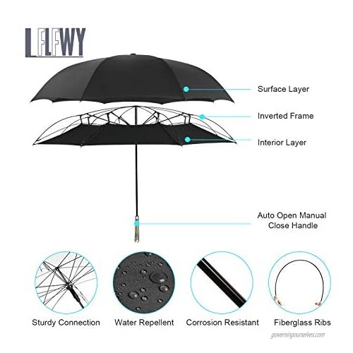 LFLFWY Inverted Double Layer Reverse Umbrella Eco-friendly Upside Down Rain Windproof Outdoor Umbrella For Car