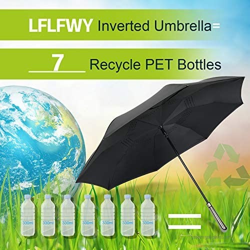LFLFWY Inverted Double Layer Reverse Umbrella Eco-friendly Upside Down Rain Windproof Outdoor Umbrella For Car