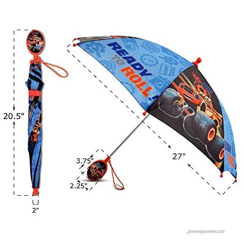 Nickelodeon Little Boys Blaze Character Rainwear Umbrella Black/Blue Age 3-7