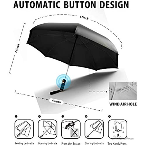 RECHAR Inverted Windproof Travel Umbrella Double Layer Reverse Anti-UV Folding Umbrellas