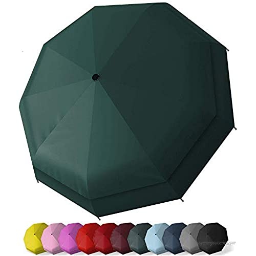 RECHAR Windproof Large Travel Umbrella 一 52/42 inchtwo size Automatic Unbreakable Umbrella  Men&Women Totes Umbrella (Green-42inch)