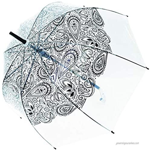 SMATI Stick Clear Windproof Umbrella - Birdcage Bubble See Through