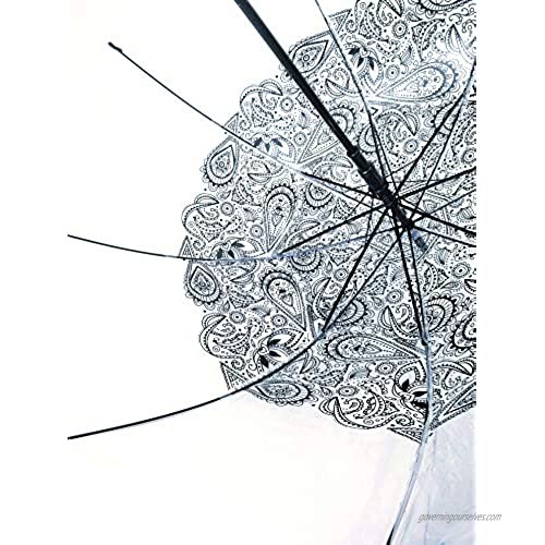 SMATI Stick Clear Windproof Umbrella - Birdcage Bubble See Through