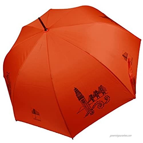 The San Francisco Umbrella Company auto Open Stick Umbrella Orange/black One Size