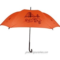 The San Francisco Umbrella Company auto Open Stick Umbrella  Orange/black  One Size