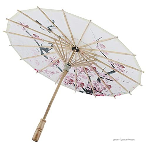 TOPINCN 23.6 inch Chinese Art Classical Dance Umbrella Rainproof Handmade Chinese Oiled Paper Umbrella Parasol for Wedding Parties Photography Costumes Cosplay Decoration