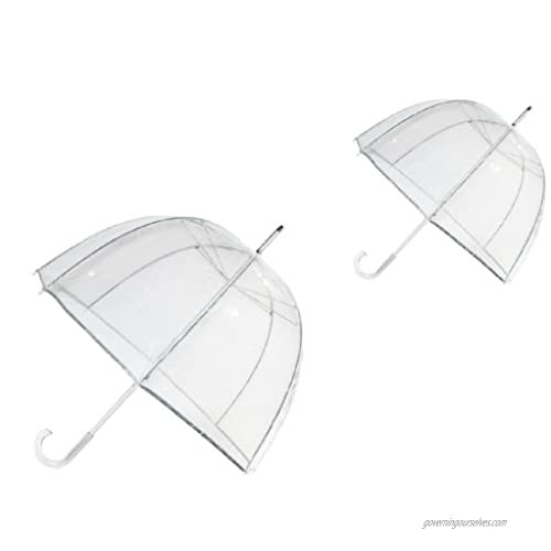 Totes Classic Clear Dome Bubble Umbrella (Pack of 2)  Clear and Clear