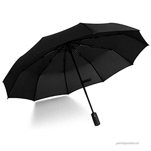 Umbrella automatic Folding travel Umbrella Unisex Windproof Umbrella (Black)
