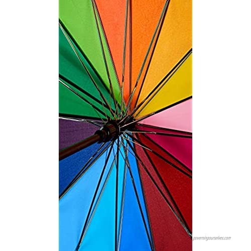 Variety To Go Rainbow Umbrella Rainbow Umbrella Large Compact Windproof Auto Open 16K Rainbow Umbrella for Kids Girls Women Men (Straight Handle)