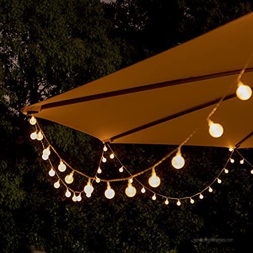 VINEY 33ft Crystal Globe String Lights Outdoor 100 Led 33 Feet String Lights with 8 Lighting Modes  Waterproof Battery Powered Patio Lights for Garden Yard Porch Wedding Party Decor