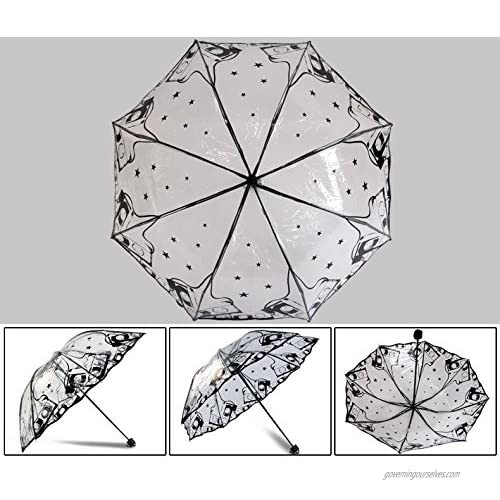 WerFamily Protable Beautiful Romantic Rainy Rain Custom Foldable Raining Clear Transparent Umbrella