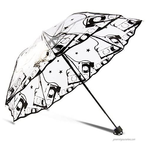 WerFamily Protable Beautiful Romantic Rainy Rain Custom Foldable Raining Clear Transparent Umbrella