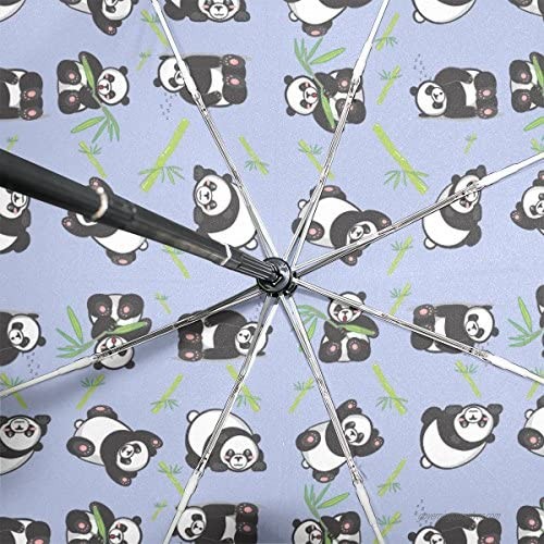 YZGO Cute Pandas Umbrella Sun UV Protection Compact Umbrella Lightweight Cartoon Panda Auto Open Close Windproof Travel Umbrella for Business & Personal