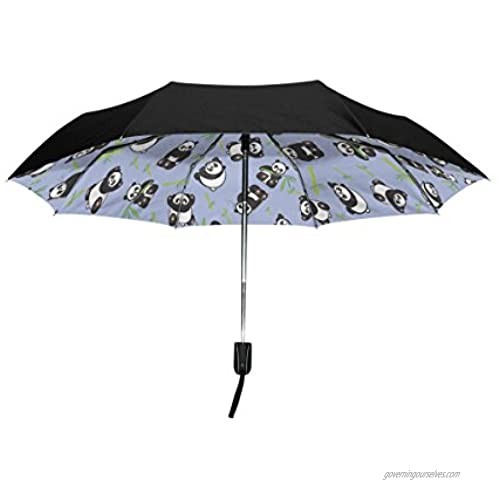 YZGO Cute Pandas Umbrella Sun UV Protection Compact Umbrella Lightweight Cartoon Panda Auto Open Close Windproof Travel Umbrella for Business & Personal