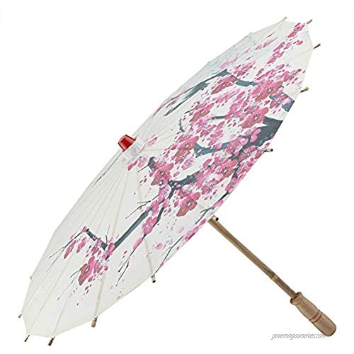 Zerodis Oil Paper Umbrella Women Windproof Flower Pattern Chinese Classical Dance Umbrella for Photography Costumes Cosplay