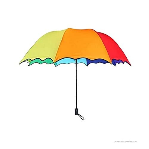 zmgmsmh Foldable Auto Open/Close 8 Ribs 8 colors Rainbow Umbrellas with flounces Compact Travel Automatic Umbrella Steel Durable umbrella Windproof Colorful Umbrella for Women Men